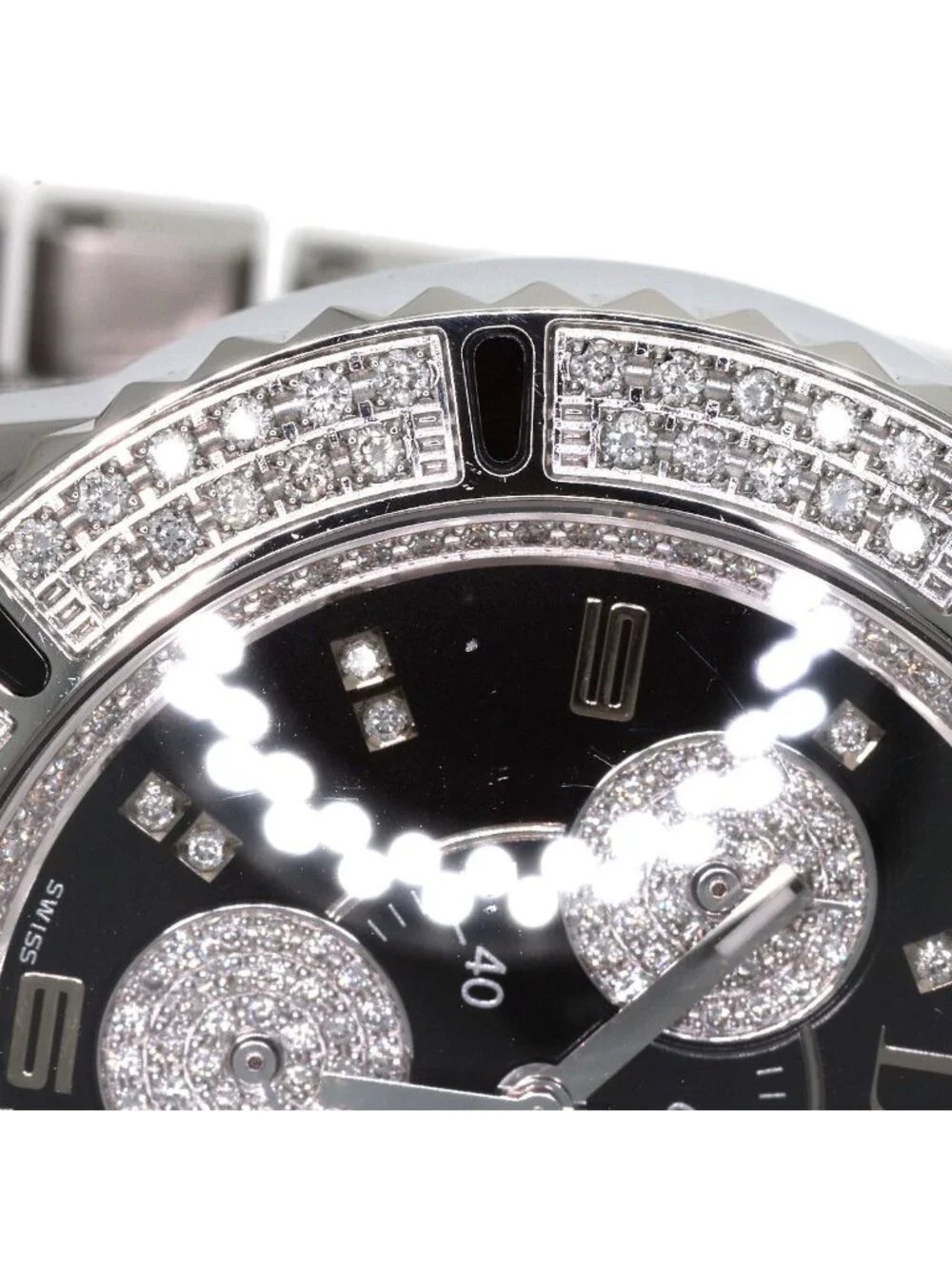 Dior Crystal Chronograph Diamond Watch SS